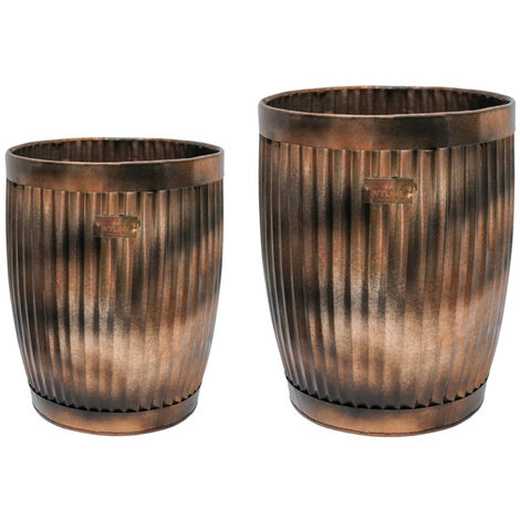 Outdoor Hampton Metal Planter (Set of 2) - Copper