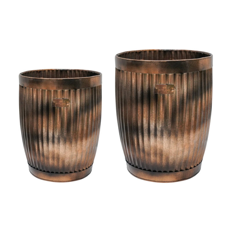 Ivyline Outdoor Hampton Metal Planter (Set of 2) - Copper