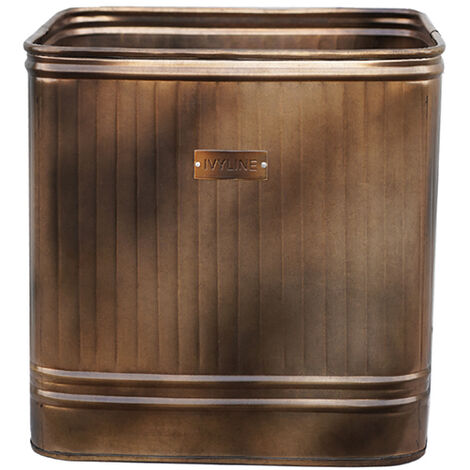Outdoor Hampton Square Planter - Metal - L34 x W34 x H35 cm - Copper