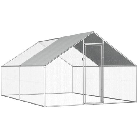 Outdoor-Hühnerkäfig 2,75x4x1,92 m Verzinkter Stahl CFW220813