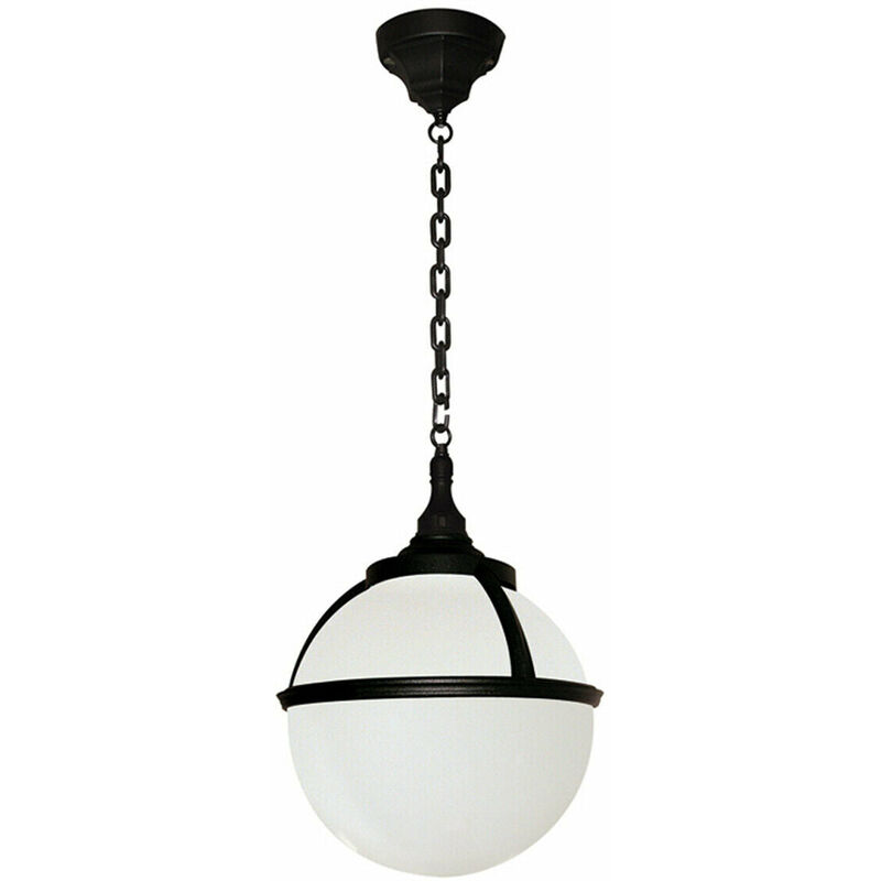 Outdoor IP44 1 Bulb Chain Lantern Black led E27 100W Bulb Outside External