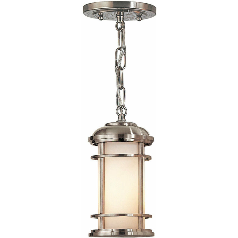 Outdoor IP44 1 Bulb Chain Lantern Brushed Steel led E27 60W