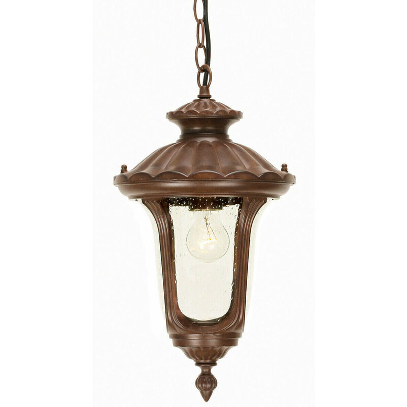 Outdoor IP44 1 Bulb Chain Lantern Rusty Bronze Patina led E27 100W