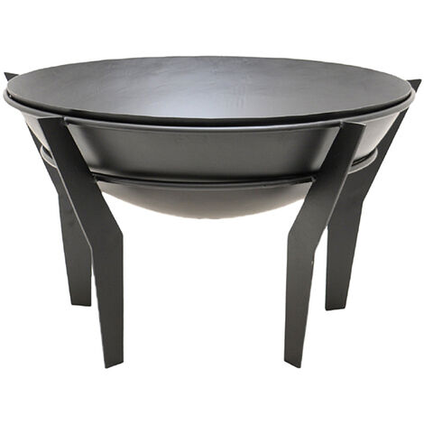 Outdoor Kendal Firebowl on Stand - Metal - L77 x W77 x H45.5 cm - Black