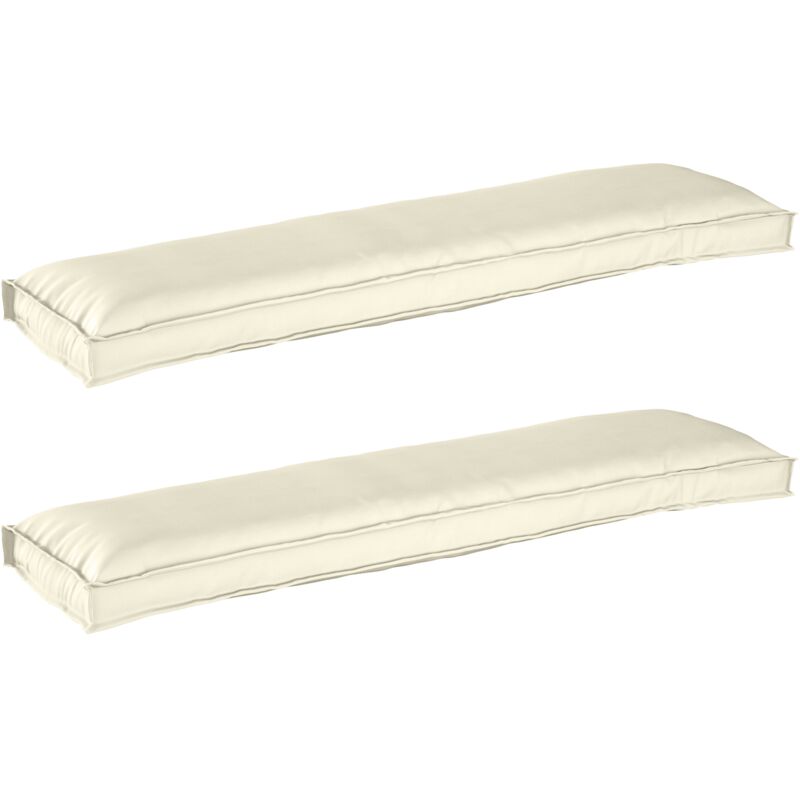 Pallet Kissen Set 2 Pcs Creme 150 X 40 X 8 Cm Oxford Stoff Vidaxl