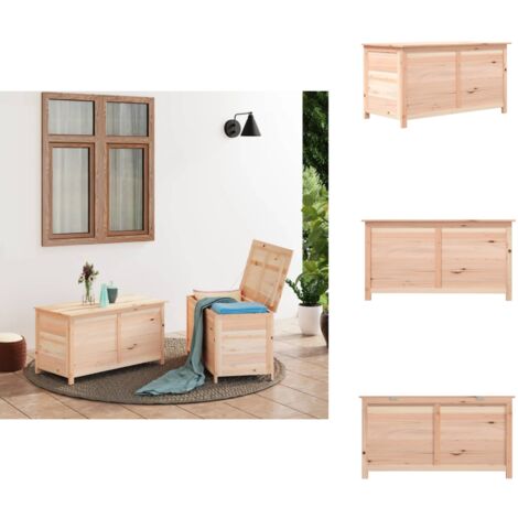 Outdoor-Kissenbox 100x50x56 cm Massivholz Tanne - Holz Kissenbox - Gartenkiste - Auflagenbox - Gartenschuppen - Wetterfestes Möbel