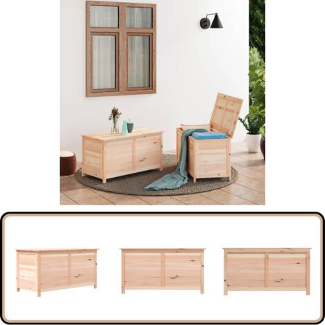 Outdoor-Kissenbox 100x50x56 cm Massivholz Tanne - Holz Kissenbox - Gartenkiste - Auflagenbox - Gartenschuppen - Wetterfestes Möbel
