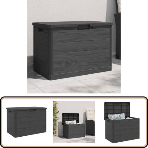 Outdoor-Kissenbox Anthrazit 77,5x44,5x53 cm Polypropylen - Gartenbox - Auflagenbox - Kissenbox - Outdoor Möbel - Gartendeko