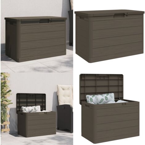 Outdoor-Kissenbox Braun 77,5x44,5x53 cm Polypropylen - Outdoor Möbel - Gartenbox - Kissenkasten - Stauraum - Gartenorganisation - Home & Living
