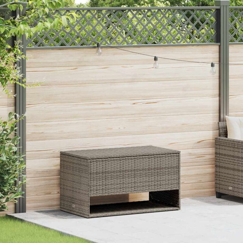 Vidaxl Outdoor-kissenbox Grau 100x55x55, 5 Cm Poly Rattan
