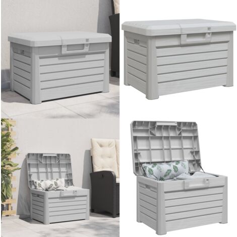 Outdoor-Kissenbox Grau 73x50,5x46,5 cm Polypropylen - Außenkiste - Gartenaufbewahrung - Kissenbox - Stauraum - Gartendeko - Home & Living