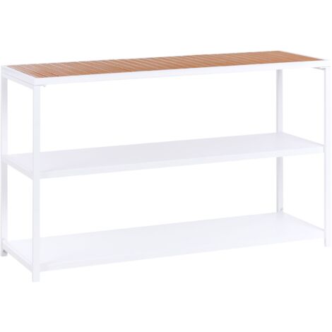 Outdoor Kitchen Island AVETRANA Metal Brown/ White