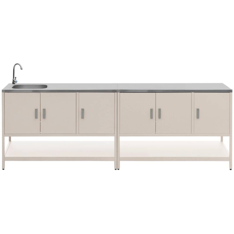 Outdoor Kitchen Stainless Steel 2 Modules, Beige 120x51x112.5 Cm - Naxos