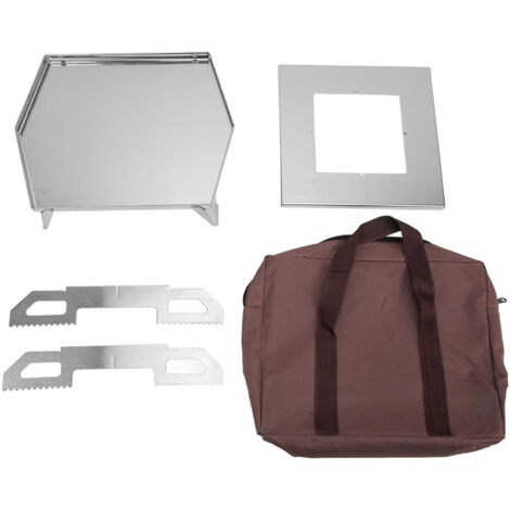 Outdoor-Kochständer aus Edelstahl, tragbarer Holzofenfuß mit Aufbewahrungstasche, ideal für Camping und Grillen.