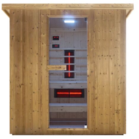Outdoor Kombination Sauna und Infrarotkabine LAHTI für 4 - 6 Personen