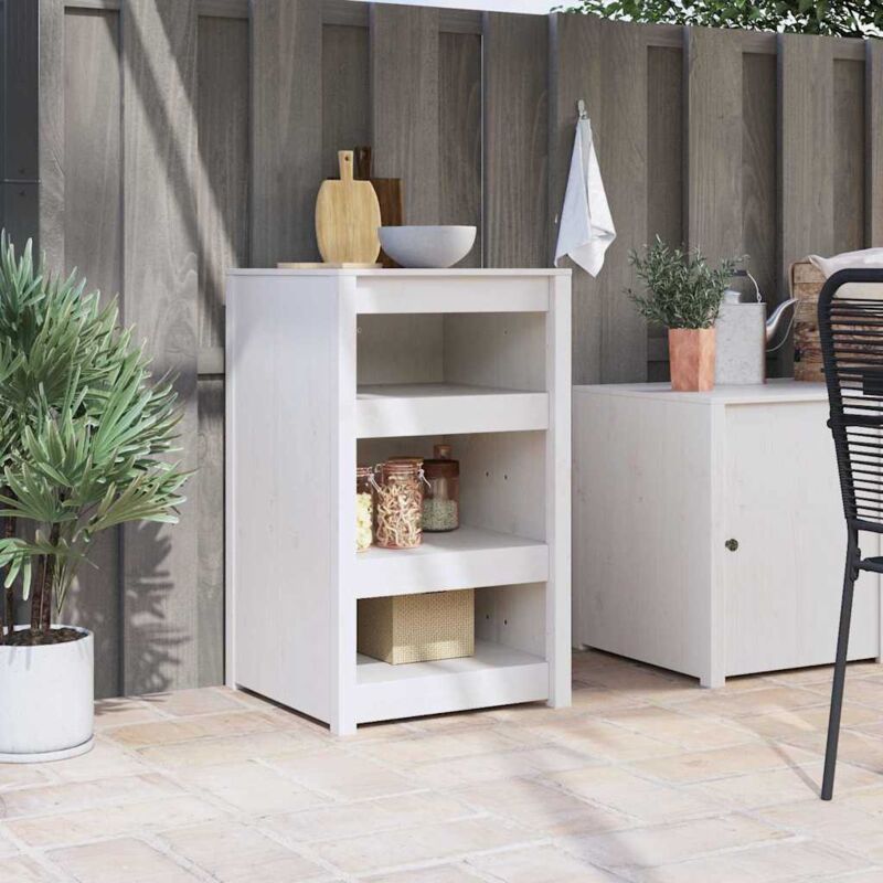 Küchenschrank Mit Regal Weiß 55 X 55 X 92 Cm Massivholz Kiefer Vidaxl