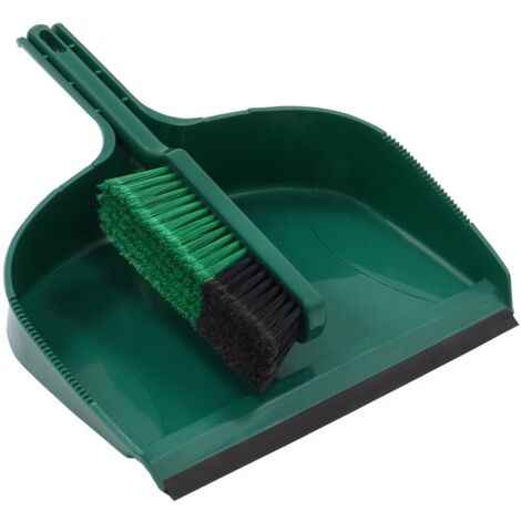 Outdoor Large Dustpan and Brush, Green