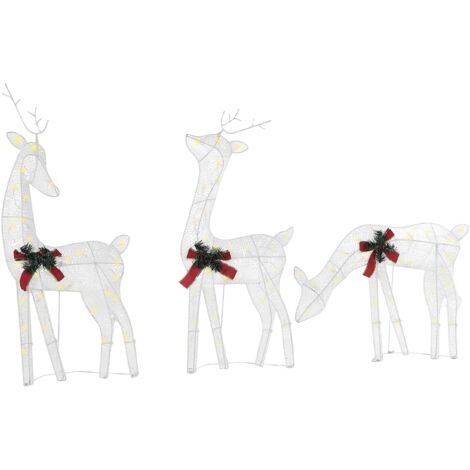 Outdoor LED Christmas Decoration 3 Reindeers LED Lights White Angeli