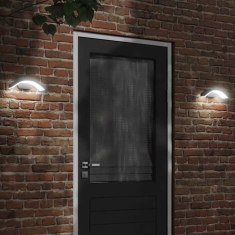 Outdoor LED Wall Lights 2pcs Black Die-cast Aluminium vidaXL