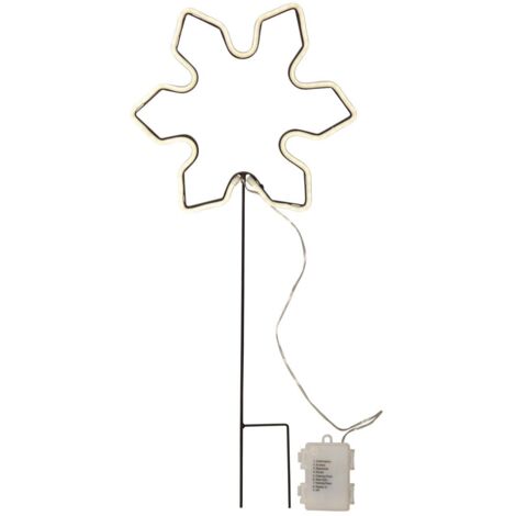 Outdoor Leuchte Neonsnowflake Schneeflocke Timer H 60cm