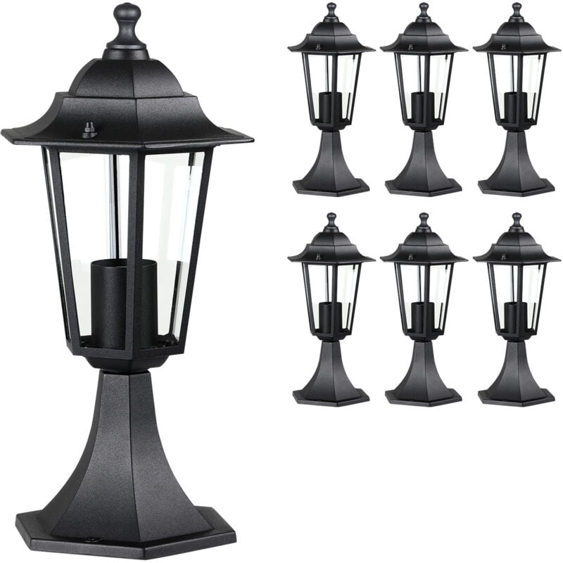 Deuba - Outdoor Light Victorian Style Street Wall Lamp Lantern Post 6x Sockelleuchte (de)