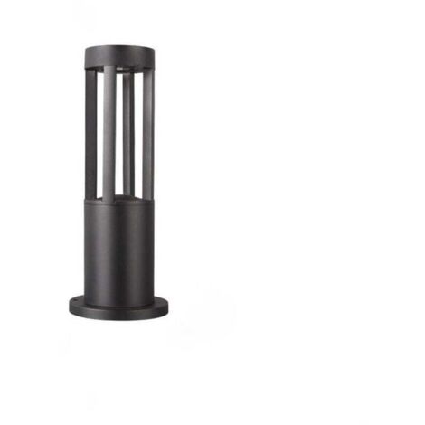 Outdoor lighting, pedestal lamp with motion detector, bollard light for garden and terrace, black aluminum, IP65, H 40 cm, E27