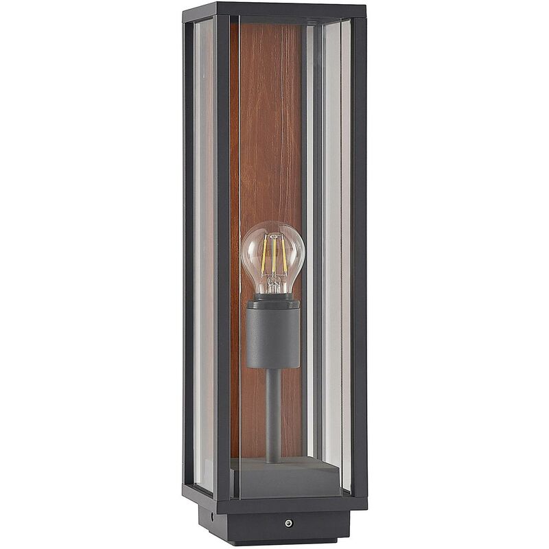 Lucande - Outdoor lights Elwin dimmable (modern) in Black made of Aluminium (1 light source, E27) from graphite, clear, dark wood