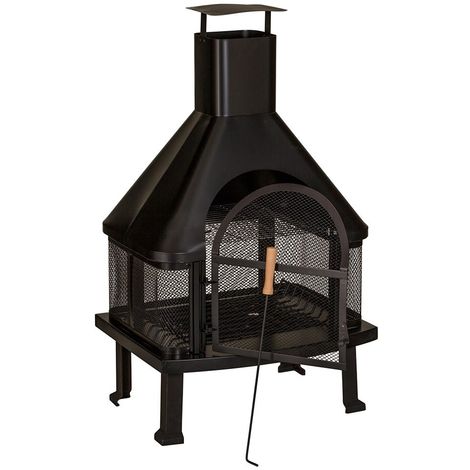 Kingfisher Lbbq Bbq Time Log Burner Chiminea Bbq Garden Outdoors