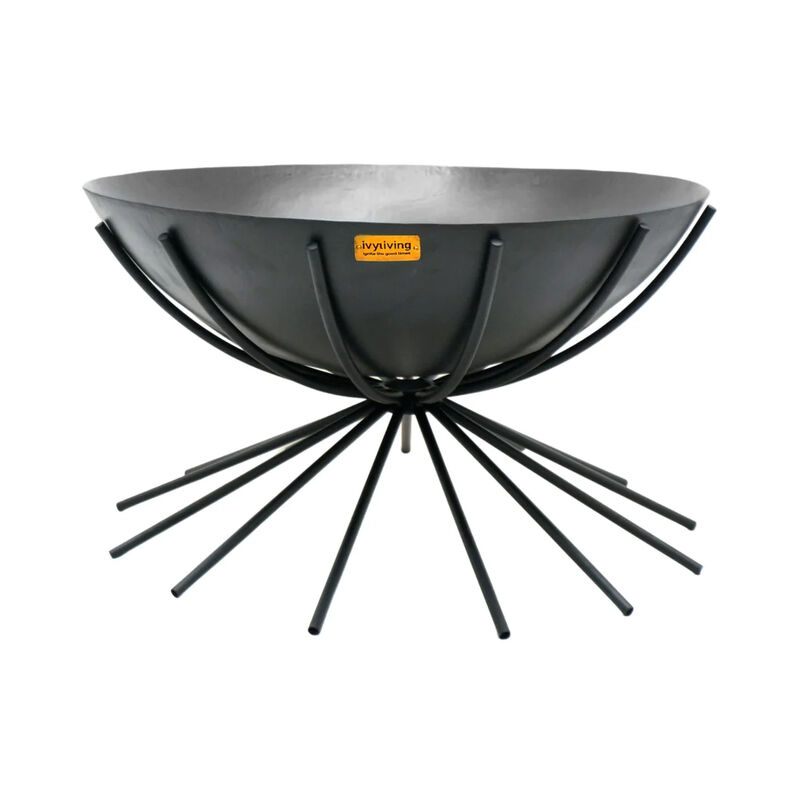 Ivyline - Outdoor Metal Dakota Fire Pit - Metal - L73 x W71 x H37 cm - Black