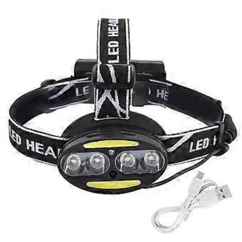 Outdoor-Nacht-COB-T6-LED-Scheinwerfer mit Induktionssuchscheinwerfer und verstellbarem Kopfband