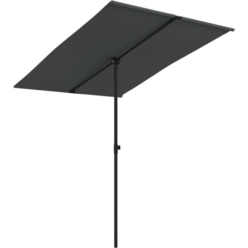 Vidaxl - Garden Parasol with Aluminium Pole 2x1.5 m Black