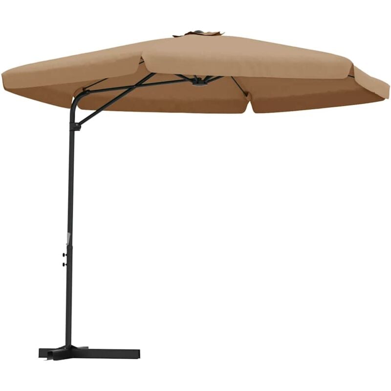 Garden Parasol with Steel Pole 300 cm Taupe Vidaxl