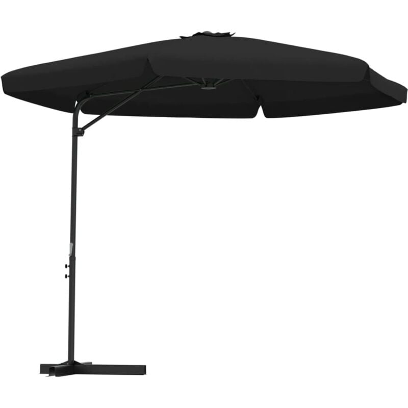 Garden Parasol with Steel Pole 300 cm Black Vidaxl