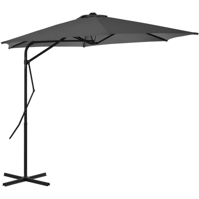 Vidaxl - Garden Parasol with Steel Pole 300 cm Anthracite