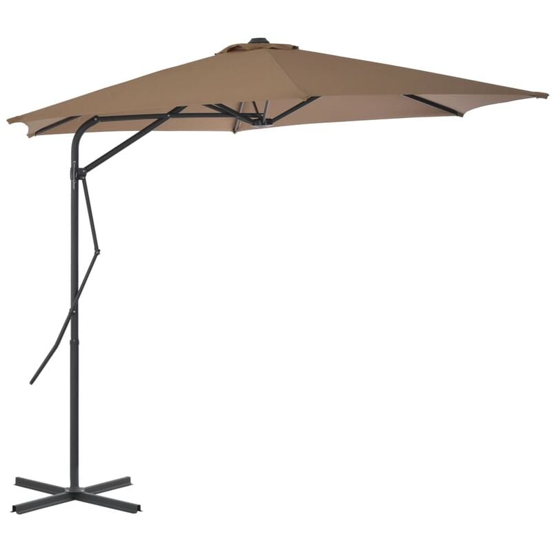 Vidaxl - Garden Parasol with Steel Pole 300 cm Taupe