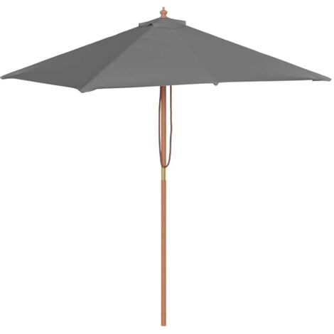 Outdoor Parasol with Wooden Pole 150x200 cm Anthracite