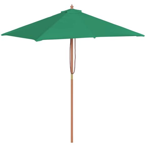 Outdoor Parasol with Wooden Pole 150x200 cm Green