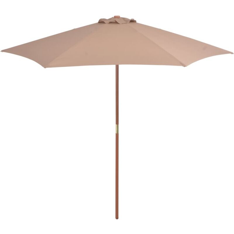 Garden Parasol with Wooden Pole 270 cm Taupe vidaXL