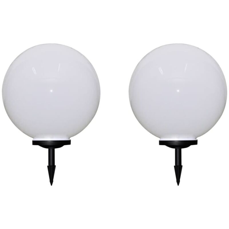 vidaXL Outdoor Pathway Lamps 2 pcs LED 50 cm with Ground Spike, White