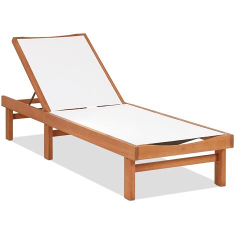 Outdoor Patio Fabric Chaise Lounge Chair Outdoor 5-Position Recliner