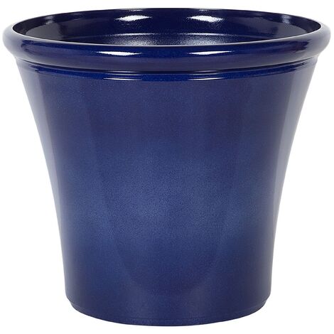 Outdoor Patio Garden Flower Pot Planter Fibre 50 x 50 x 44 cm Navy Blue Kokkino - Blue