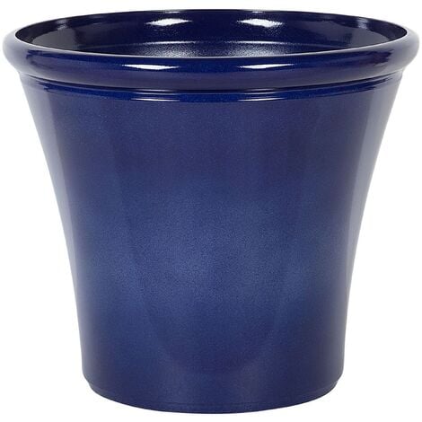 Outdoor Patio Garden Flower Pot Planter Fibre 55 x 55 x 49 cm Navy Blue Kokkino - Blue
