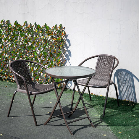 Outdoor Patio Metal Foldable Dining Table or Chairs Dining Set