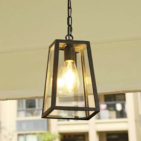 Outdoor Pendant Hanging Waterproof Chandelier Balcony Terrace Patio Fence Exterior Ceiling Suspension E27 Rustproof Aluminum,Waterproof Outdoor Chandelier