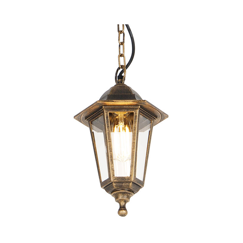 Outdoor Pendant Lamp Antique Gold Ip44 - New Haven - Gold/Messing