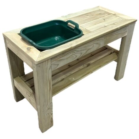 Outdoor Play Kitchen - Sink and Worktop for Imagination Play - Pressure Treated Wood - L95 x W60 x H40 cm