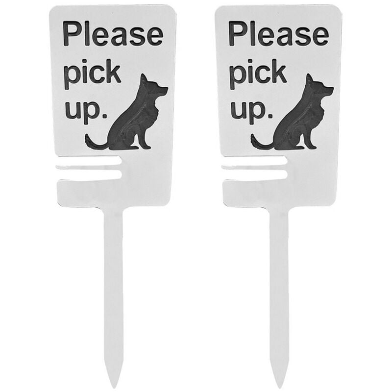 Image of Outdoor Poop Pick-Up Zeichen Pet Clean-Up Erinnerung Rasen Warnung Schützen Holz Stakes Hund