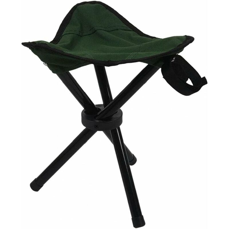 Soleil - Outdoor portable folding small bench beach fishing folding tripod stool seat chair with tote bag camping army green 22​​ 22​​30