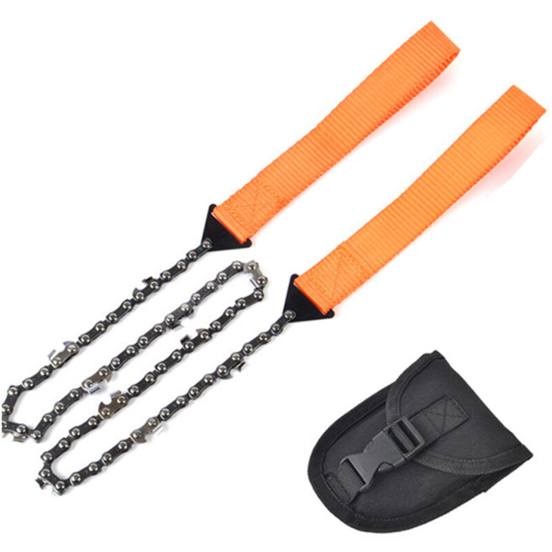 GDRHVFD Outdoor Portable Pocket Hand Slide Saw 11/33 Teeth 24 Inch Camping Survival Chainsaw Garden Logging Cord Saw Tool - Orange