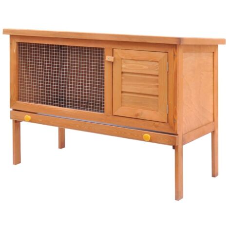 Outdoor Rabbit Hutch Small Animal House Pet Cage 1 Layer Wood